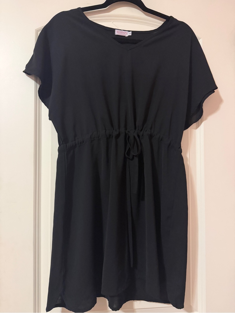 Bluenotes Black Drawstring-Waist Tunic Dress